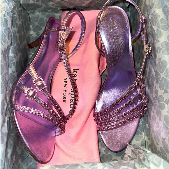 kate spade Shoes - Kate Spade Purple Pink Makenna Leather Heels Size 6.5 W/ Box and Dust Bag